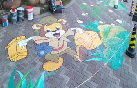 禄劝夏季画地面彩绘会遇到的问题