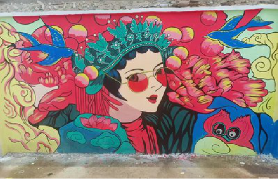 禄劝墙体彩绘-网红墙