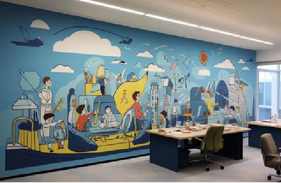 禄劝办公室墙绘的特点。